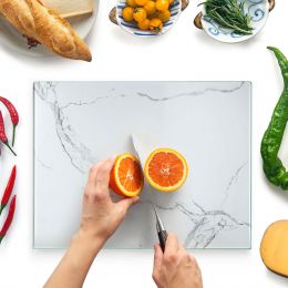 Kitchenville Glass Cutting Board 16"x12": Tempered Glass Kitchen Counter Glass, Bundle of 2
