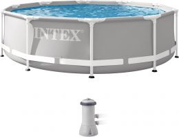 INTEX 26701EH Prism Frame Premium Above Ground Swimming Pool Set: 10ft 10ft, 30in, 1185 Gallon