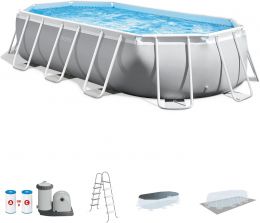 INTEX 26711EP 12Ft X 30In Prism Frame Premium Above Ground Swimming Pool Set with 12Ft, 30In