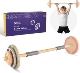 Special Supplies Kids Wooden Workout Play Weights Set Wood