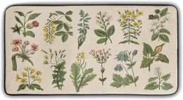 Kawani Floral Herbs Kitchen Rugs Floor Mat Anti 39x20inch
