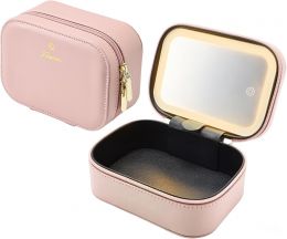 Faquenc Leather Travel Makeup Bag with Portable, Bundle of 2