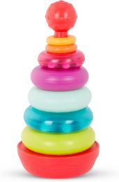 B. toys – Colorful Stacking Rings Teether – Sensory Baby Rattles – Soft Textured Toys for, Bundle of 2