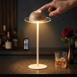 Freleca Saturn Rings Battery Operated Lamp- Remote Metal, Bundle of 3