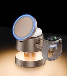 BLESSOURCE 4-in-1 Magnetic Wireless Charging Station for iPhone 17/16/15/14 Wireless
