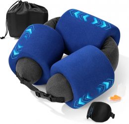 BEARJIUJIU 3-Ring Memory Foam Travel Neck Pillow It, Bundle of 4