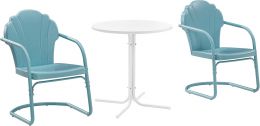 Crosley Furniture Tulip 3-Piece Outdoor Bistro Set Metal 3-Piece