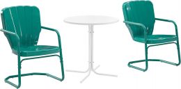 Crosley Furniture Ridgeland 3-Piece Outdoor Bistro Set Metal 3-Piece