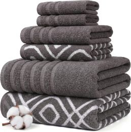 Modern Threads 6 Piece Bath Towel Set Cotton 6 Piece