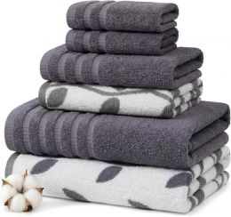 Modern Threads 6 Piece Bath Towel Set Cotton 6 Piece