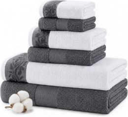 Modern Threads 6 Piece Bath Towel Set Cotton 6 Piece