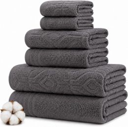 Modern Threads 6 Piece Bath Towel Set Cotton 6 Piece