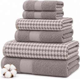 Modern Threads 6 Piece Bath Towel Set Cotton 6 Piece