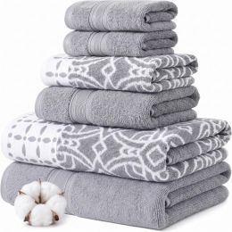 Modern Threads Monroe 6-Piece 100% Cotton Towel Set Cotton 6-Piece