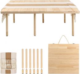 PSDRV 44" x 22" Boho Low Picnic Table Wood Foldable