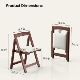 CoPaws Wooden Folding Chair with Cushioned Seat Wood Portable 1 Piece