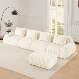 KEIKI 146" Oversized 4-Seater Boneless Couches for Living Room