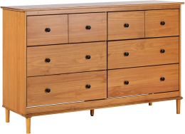 Walker Edison Modern 6-Drawer Solid Wood Dresser Bedroom Storage Wood 57 Inch