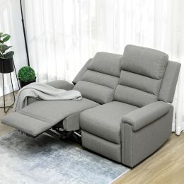 HOMCOM 2 Seater Recliner Sofa with Manual Pull Tab