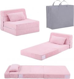 Tiita Convertible Folding Kids Sofa Bed with Pillow &