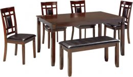 Signature Design by Ashley Bennox 6 Piece Dining Table Set with Wood 6 Piece