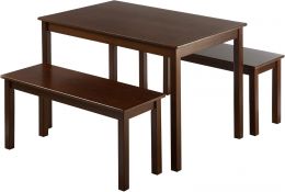 Zinus 45 Inch Juliet Wood Dining Table with 2 Wood 3 Piece, 45 Inch