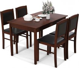Tangkula Dining Table Set for Wood