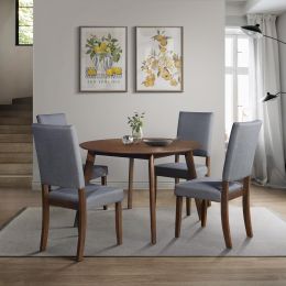 HOME DESIGN Gaffney 5 Piece Solid Wood Dining Set Wood 5 Piece