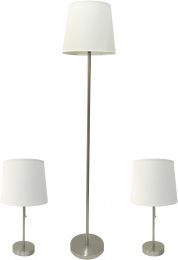 LITEX INDUSTRIES Traditional Table 3 Piece Floor and Table Lamp Set Metal 3 Piece