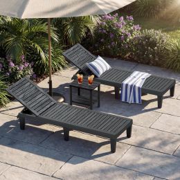 NUNU LAB Outdoor Chaise Lounges Wood Set of 2
