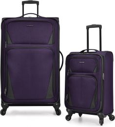 U.S. Traveler Aviron Bay Expandable Softside Luggage with Spinner Wheels 2-Piece