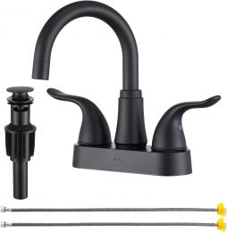 KPW Bathroom Sink Faucet 2 or 3 Hole Matte 4 Inch, Bundle of 2