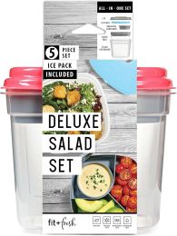 Fit & Fresh Pink Salad Container For, Bundle of 2