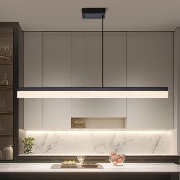 MASIVEL Black Wood LED Kitchen Island Lighting Wood 39 Inch