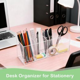 elysolpluv Clear Acrylic 4-Compartment Organizer Box, Bundle of 2
