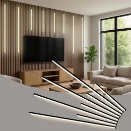 LIGHTOTECH Black Wall Panels LED Lights Wood
