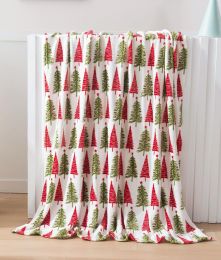 Elegant Comfort Luxury Velvet Super Soft Christmas Prints Fleece Blanket-Holiday 60 inch, 50 x 60 inch, Bundle of 2