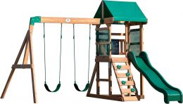 Backyard Discovery Buckley Hill Cedar Wood Swing Set with Wood