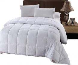 Royal Hotel Bedding White Down Alternative Queen Comforter with Corner Tabs Hypoallergenic 92x98
