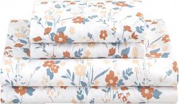 Softan Floral Full Sheet Set Microfiber 4 Piece, Bundle of 2