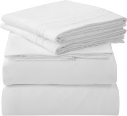 ROYALE LINENS 4 Piece Full Sheets Set Microfiber 4 Piece, Bundle of 2
