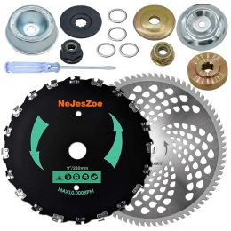 NeJesZoe 9” x 20T Chainsaw Tooth Brush Cutter Blades 10" x 80Teeth Weed Trimmer Saw Blade