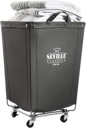 Heavy-Duty Canvas Laundry Hamper w/ Wheels