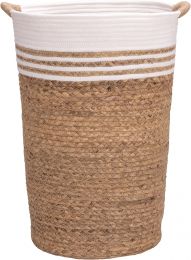Seville Classics Premium Natural Handwoven Portable Laundry Bin Basket with Portable