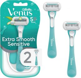 Gillette Venus Extra Smooth Sensitive Disposable Razors for Women with 2 Count, Bundle of 4