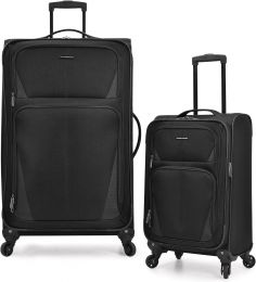 U.S. Traveler Aviron Bay Expandable Softside Luggage with Spinner Wheels 2-Piece