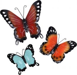 EASICUTI Metal Butterfly Wall Decor Butterfly Wall Art Hanging Sculpture for Indoor Outdoor Home Bathroom, Bundle of 2