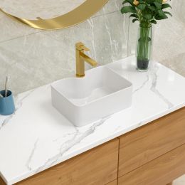 Lordear Bathroom Vessel Sink 16"x12" Rectangle Above Counter White Ceramic