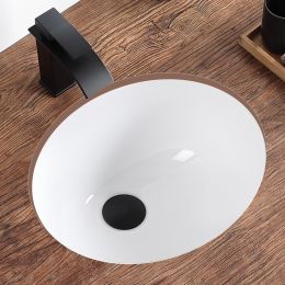 KDKSC Small Undermount Bathroom Sink 15.4"x13.2" Oval Undermount Sink Ceramic