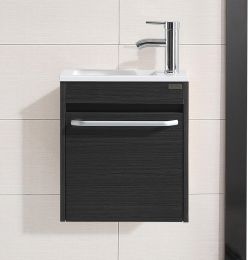 walnest 16 Inch Floating Vanity Bathroom Wall Mounted Vanity with Sink Basin & Chrome Faucet Set for 16 Inch